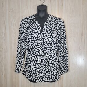 Lane Bryant Polka Dot Women's Top - Black and White Sz 20